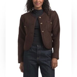 ElieTahari Rich Dark Chocolate Brown Jacket, Size L